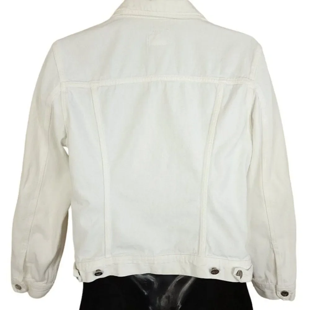 Calvin Klein Jeans Denim Trucker Jacket Vintage 90s White Mens Size Medium